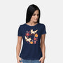 Origami Foxes-Womens-Basic-Tee-NemiMakeit