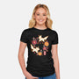 Origami Foxes-Womens-Fitted-Tee-NemiMakeit