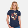 Origami Foxes-Womens-Fitted-Tee-NemiMakeit