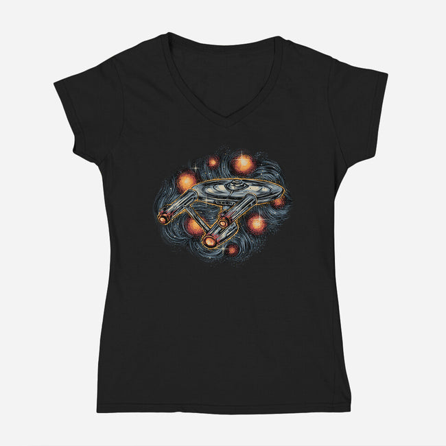 The Stars Is Waiting For Us-Womens-V-Neck-Tee-glitchygorilla