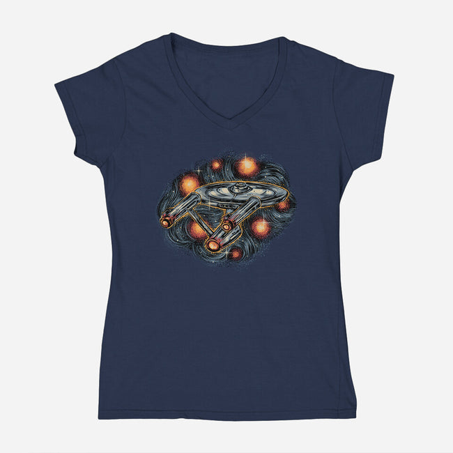 The Stars Is Waiting For Us-Womens-V-Neck-Tee-glitchygorilla