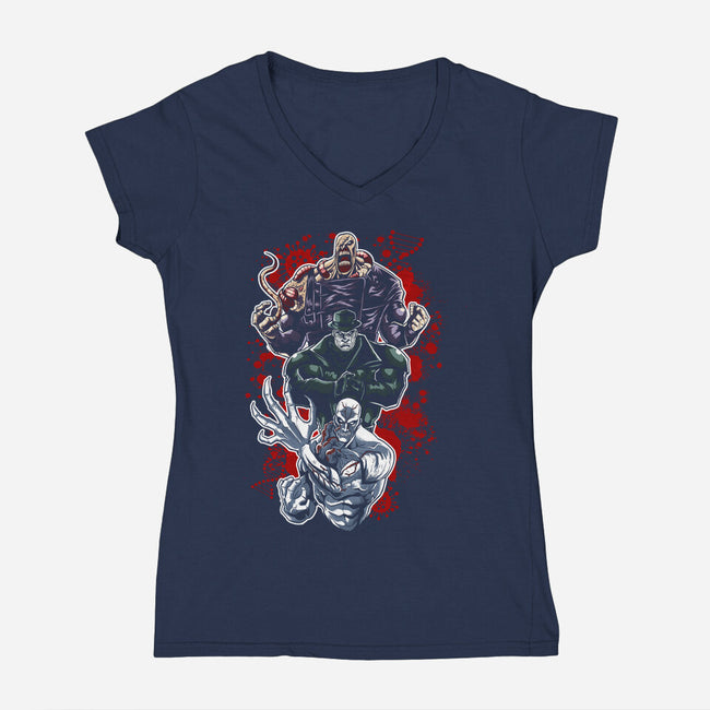 Stalkers Horror-Womens-V-Neck-Tee-Diego Oliver