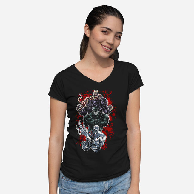 Stalkers Horror-Womens-V-Neck-Tee-Diego Oliver