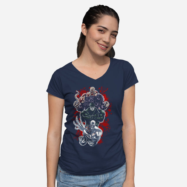 Stalkers Horror-Womens-V-Neck-Tee-Diego Oliver