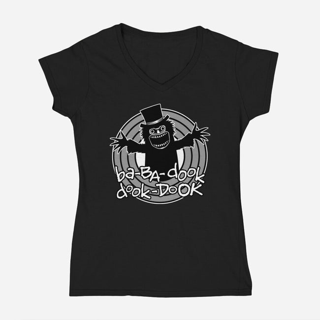 Movie Monster Cartoon-Womens-V-Neck-Tee-Studio Mootant