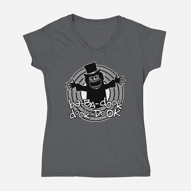 Movie Monster Cartoon-Womens-V-Neck-Tee-Studio Mootant