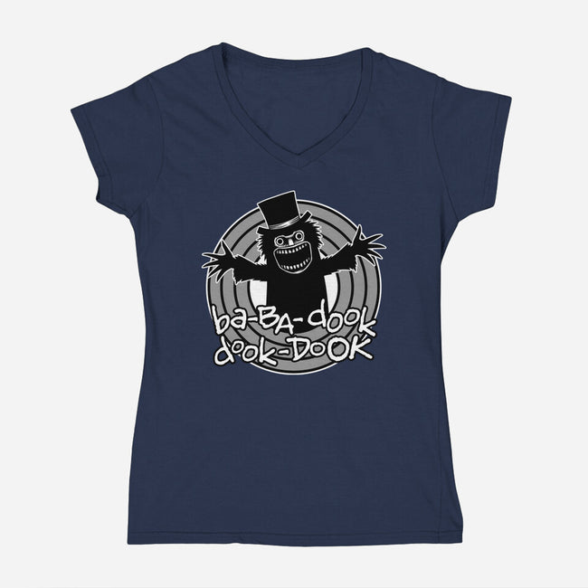 Movie Monster Cartoon-Womens-V-Neck-Tee-Studio Mootant