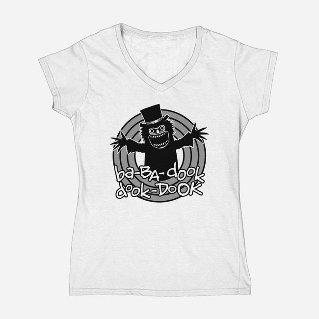 Movie Monster Cartoon-Womens-V-Neck-Tee-Studio Mootant