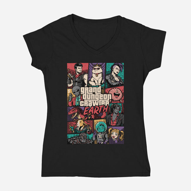Crawler Game-Womens-V-Neck-Tee-Studio Mootant