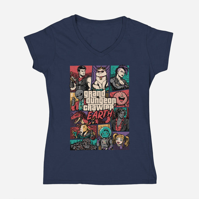 Crawler Game-Womens-V-Neck-Tee-Studio Mootant