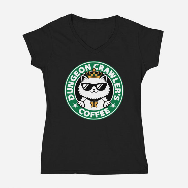 Crawler Coffee-Womens-V-Neck-Tee-Studio Mootant