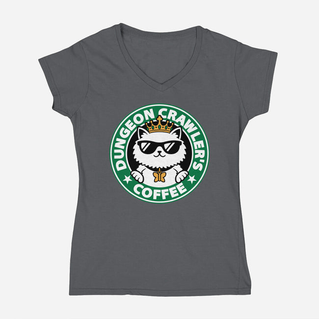 Crawler Coffee-Womens-V-Neck-Tee-Studio Mootant