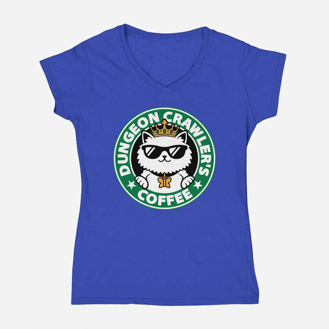 Crawler Coffee-Womens-V-Neck-Tee-Studio Mootant
