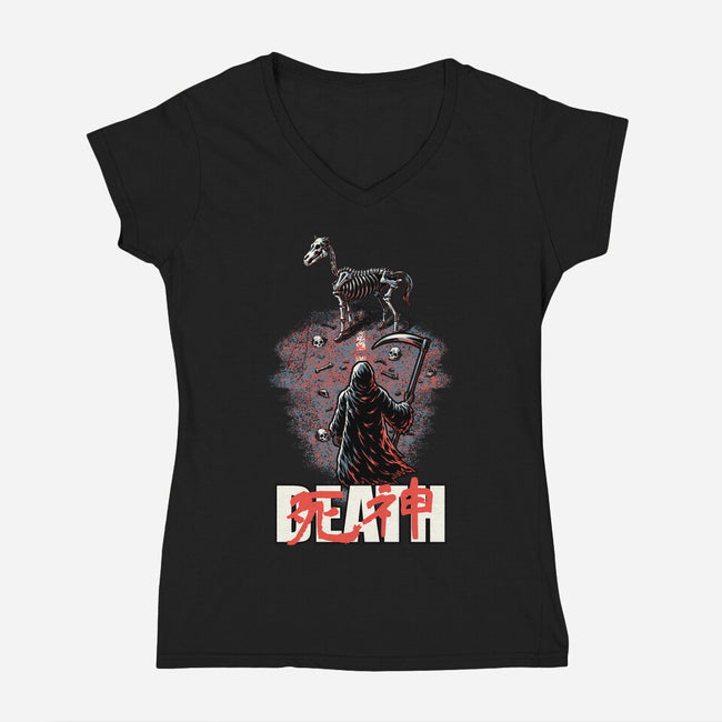 Death Rider Anime-Womens-V-Neck-Tee-Studio Mootant