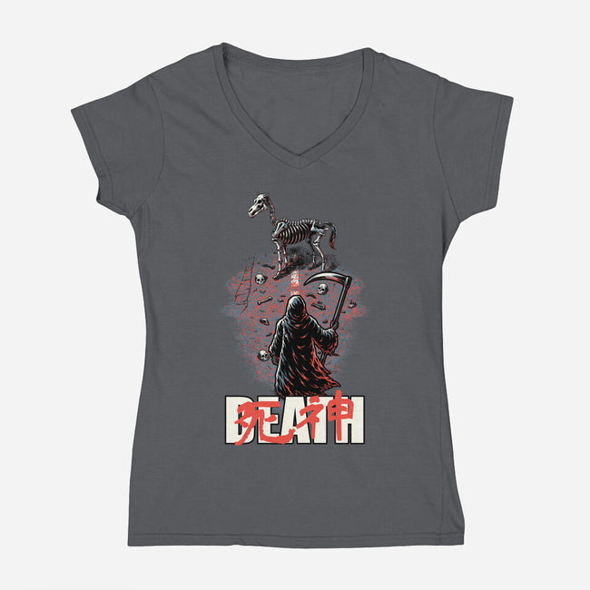 Death Rider Anime-Womens-V-Neck-Tee-Studio Mootant