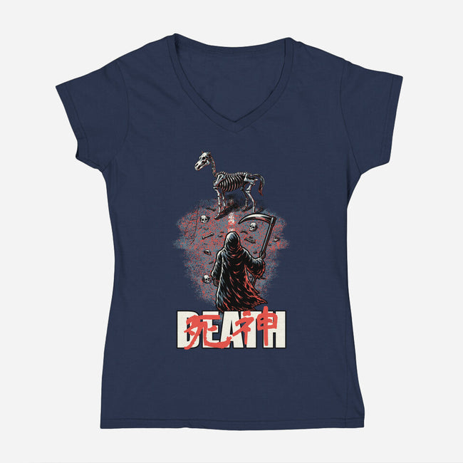 Death Rider Anime-Womens-V-Neck-Tee-Studio Mootant