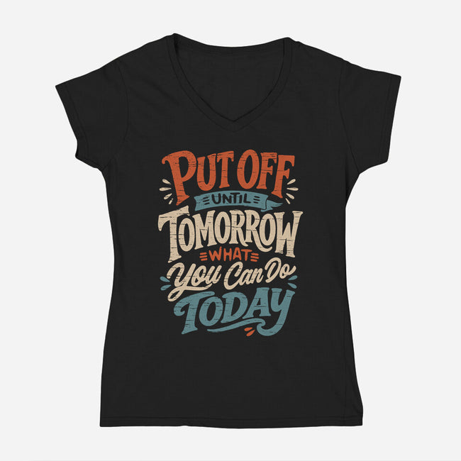 Do Tomorrow-Womens-V-Neck-Tee-Popnotic
