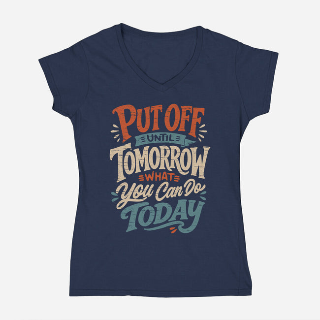 Do Tomorrow-Womens-V-Neck-Tee-Popnotic