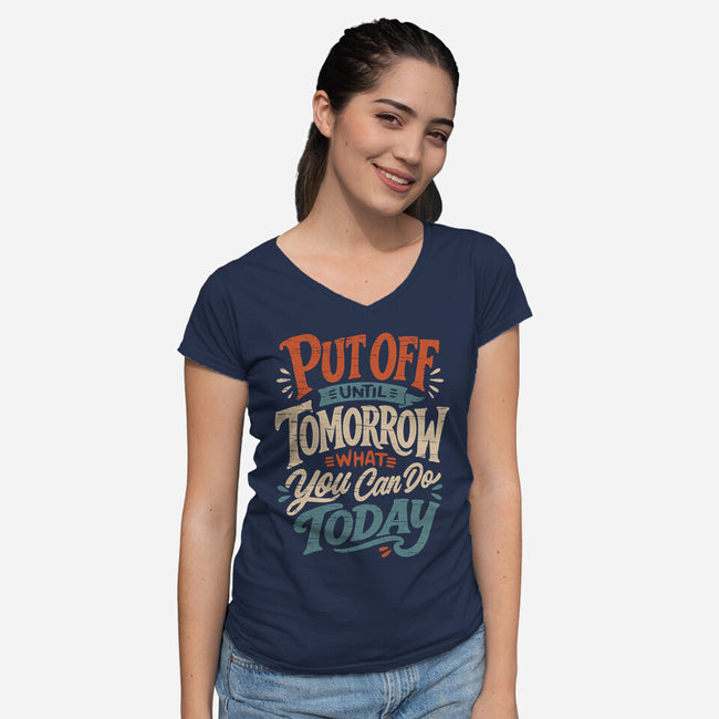 Do Tomorrow-Womens-V-Neck-Tee-Popnotic