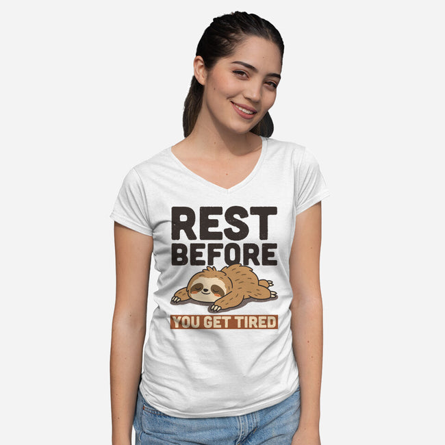 Rest Before You Get Tired-Womens-V-Neck-Tee-Popnotic
