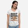 Rest Before You Get Tired-Womens-V-Neck-Tee-Popnotic
