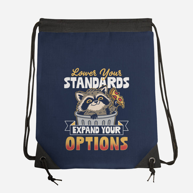 Lower Your Standards-None-Drawstring-Bag-Popnotic