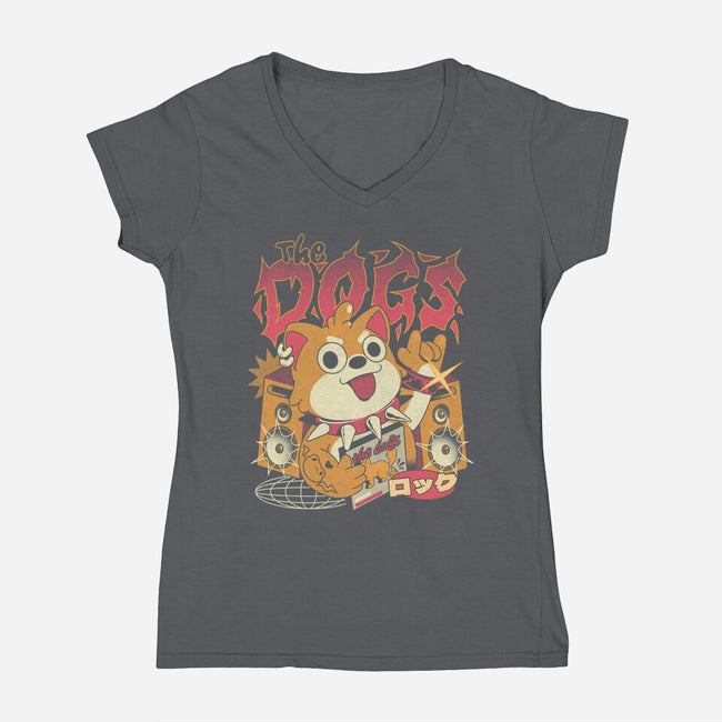 The Dogs-Womens-V-Neck-Tee-ilustrata