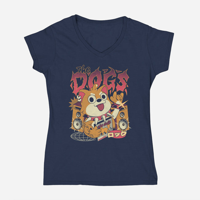 The Dogs-Womens-V-Neck-Tee-ilustrata