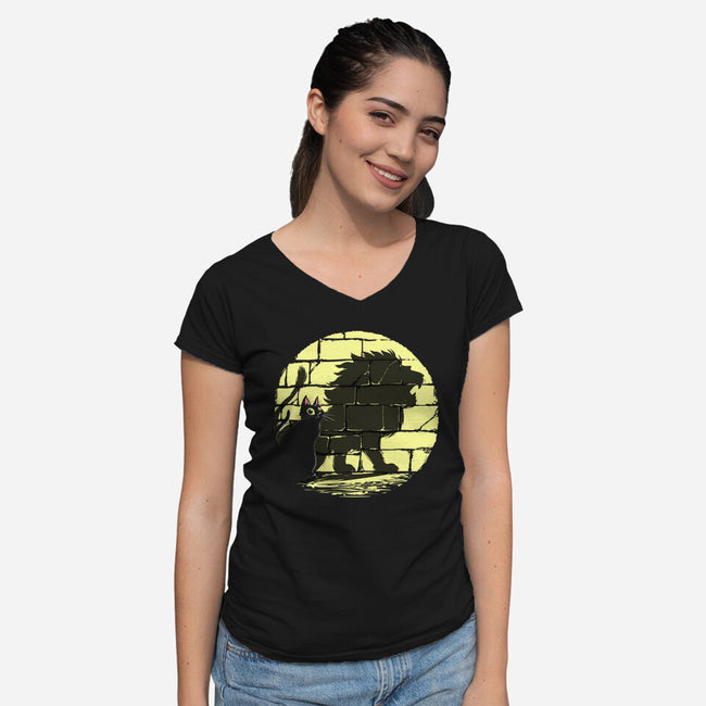 I Am A Lion-Womens-V-Neck-Tee-zascanauta
