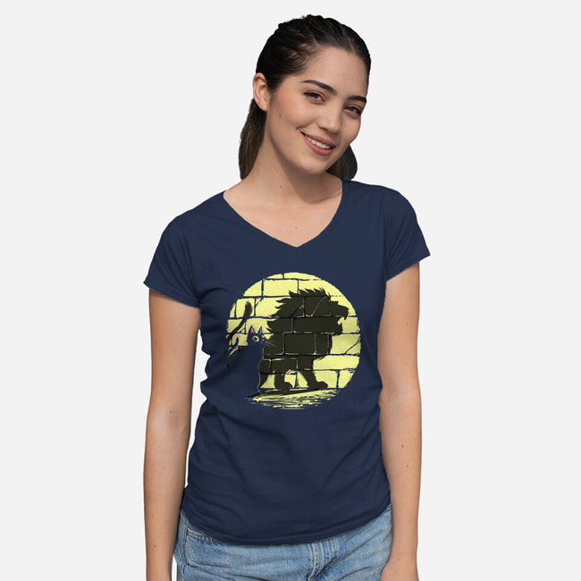 I Am A Lion-Womens-V-Neck-Tee-zascanauta