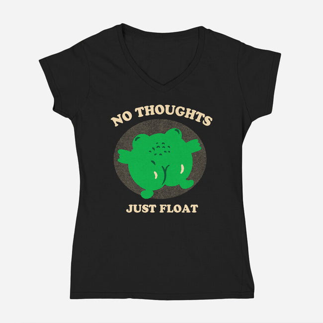 No Thoughts Just Float-Womens-V-Neck-Tee-studiolumlum