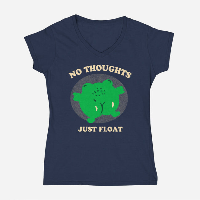 No Thoughts Just Float-Womens-V-Neck-Tee-studiolumlum