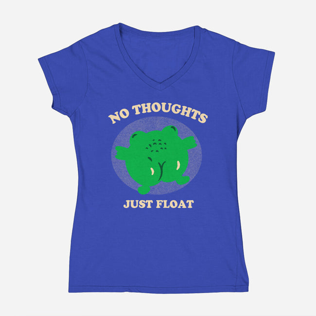 No Thoughts Just Float-Womens-V-Neck-Tee-studiolumlum