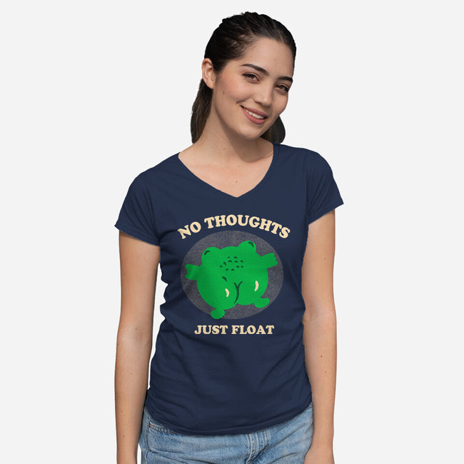 No Thoughts Just Float-Womens-V-Neck-Tee-studiolumlum