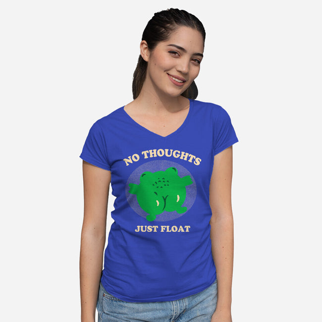 No Thoughts Just Float-Womens-V-Neck-Tee-studiolumlum