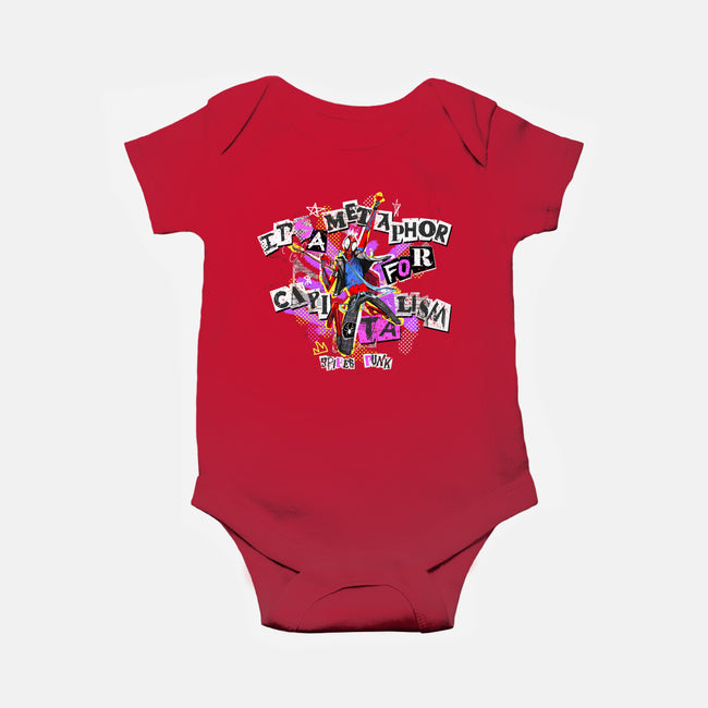 Metaphor For Capitalism-Baby-Basic-Onesie-Afire