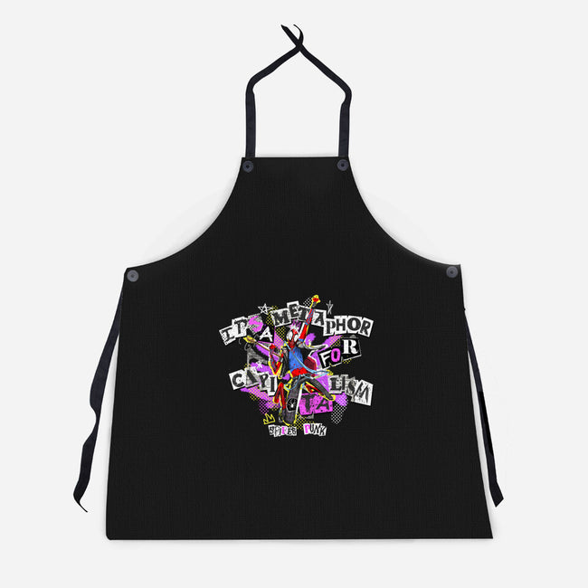 Metaphor For Capitalism-Unisex-Kitchen-Apron-Afire