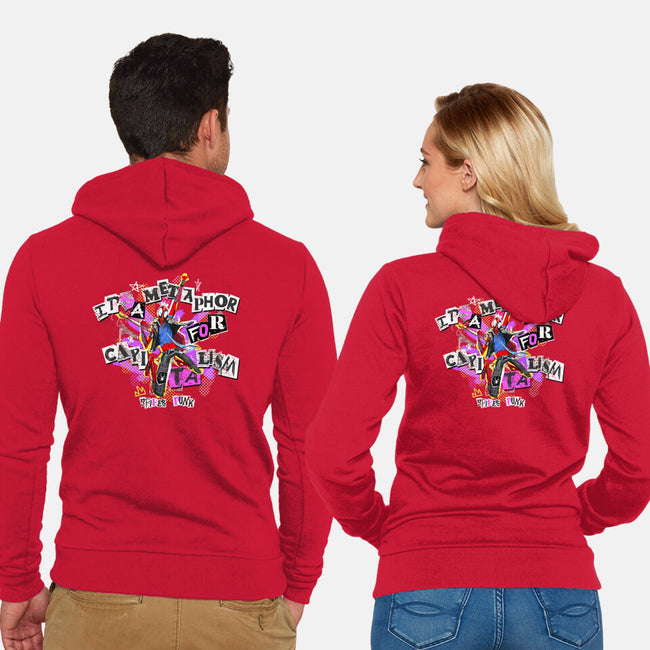 Metaphor For Capitalism-Unisex-Zip-Up-Sweatshirt-Afire