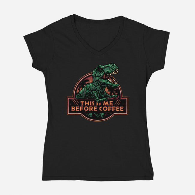 This Is Me Before Coffee-Womens-V-Neck-Tee-glitchygorilla