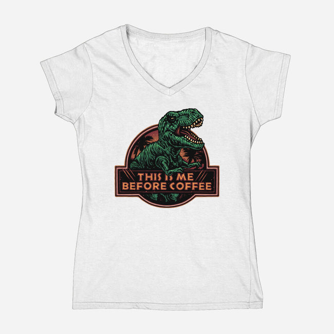 This Is Me Before Coffee-Womens-V-Neck-Tee-glitchygorilla