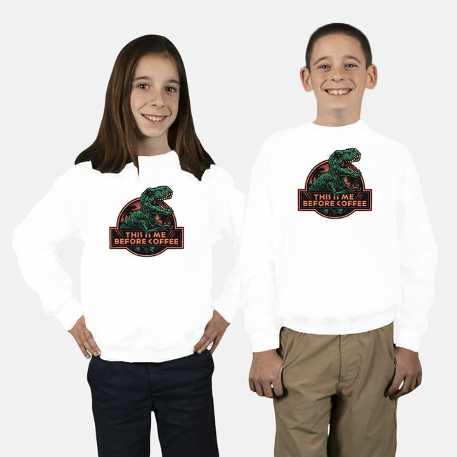 This Is Me Before Coffee-Youth-Crew Neck-Sweatshirt-glitchygorilla