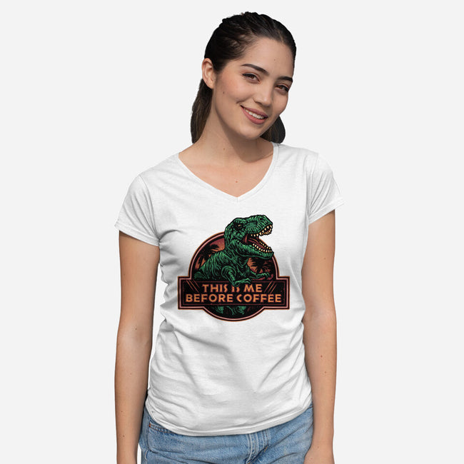 This Is Me Before Coffee-Womens-V-Neck-Tee-glitchygorilla