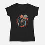 Look Into My Eyes-Womens-V-Neck-Tee-glitchygorilla