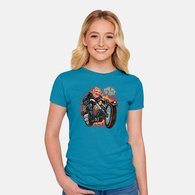 Look Into My Eyes-Womens-Fitted-Tee-glitchygorilla