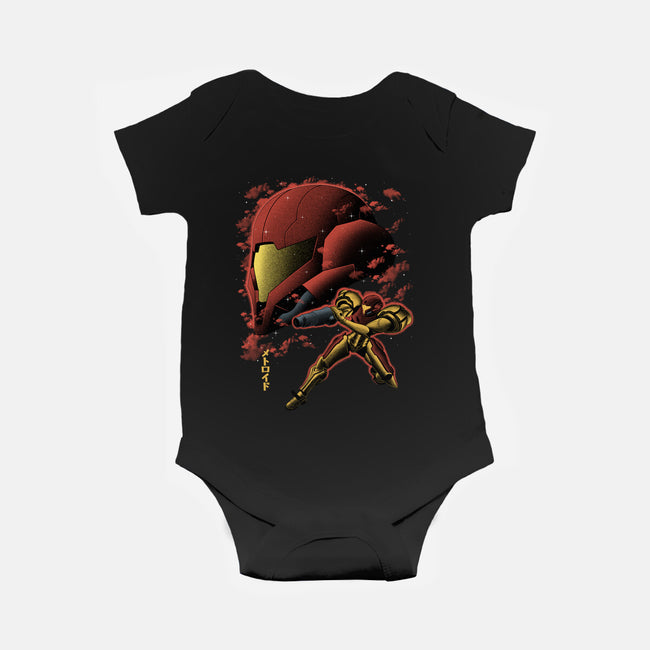 Cosmic Warrior Nightsky Lineart-Baby-Basic-Onesie-Astrobot Invention