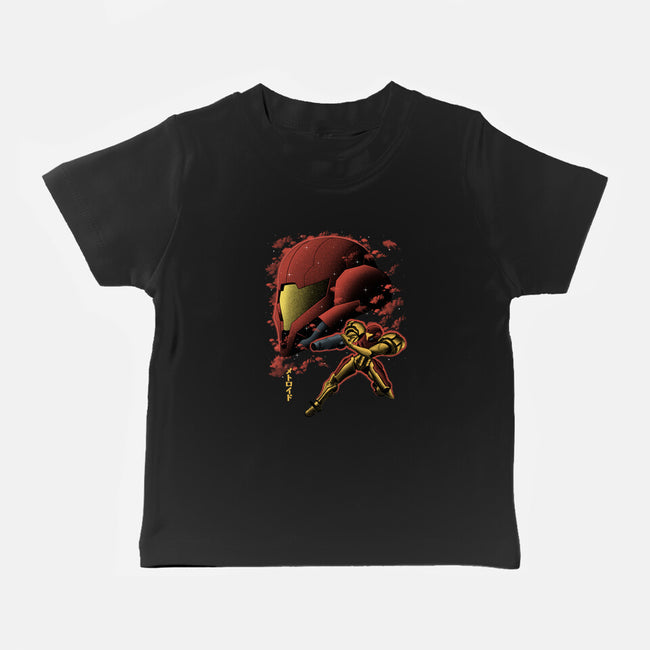 Cosmic Warrior Nightsky Lineart-Baby-Basic-Tee-Astrobot Invention