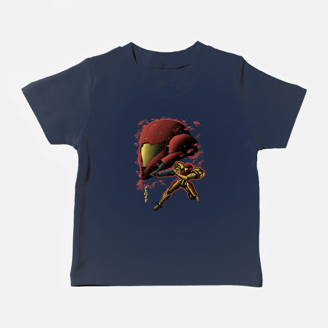 Cosmic Warrior Nightsky Lineart-Baby-Basic-Tee-Astrobot Invention