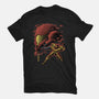 Cosmic Warrior Nightsky Lineart-Mens-Basic-Tee-Astrobot Invention