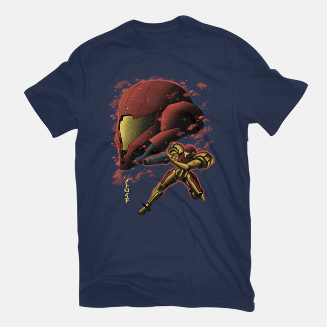 Cosmic Warrior Nightsky Lineart-Mens-Basic-Tee-Astrobot Invention