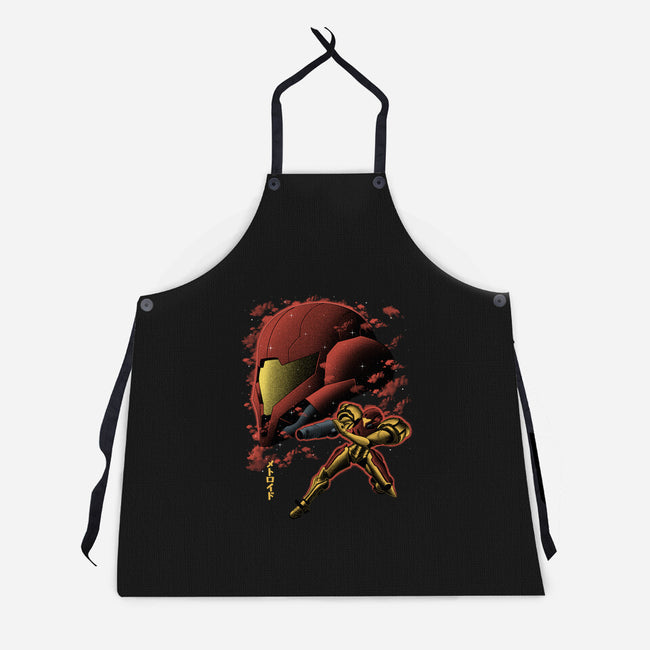 Cosmic Warrior Nightsky Lineart-Unisex-Kitchen-Apron-Astrobot Invention